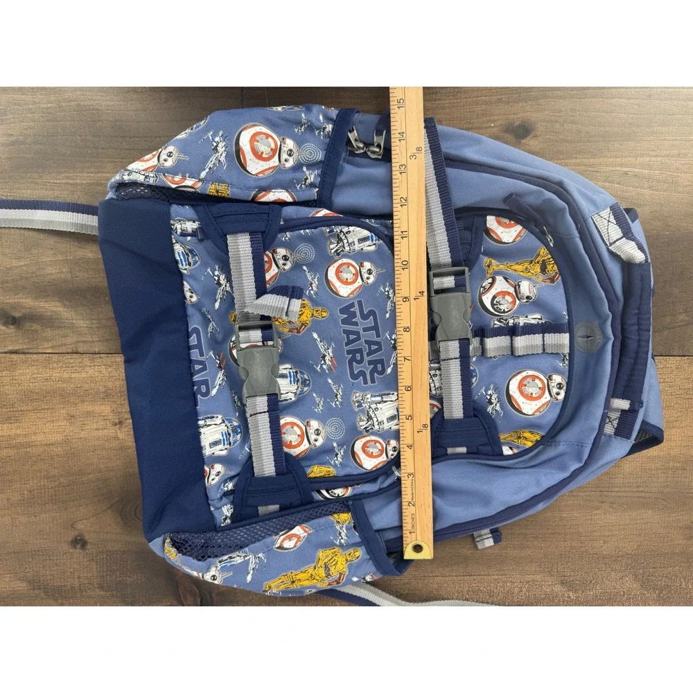 Pottery Barn Kids Star Wars Mackenzie Backpack Blue R2-D2 C-3PO BB-8 Droids